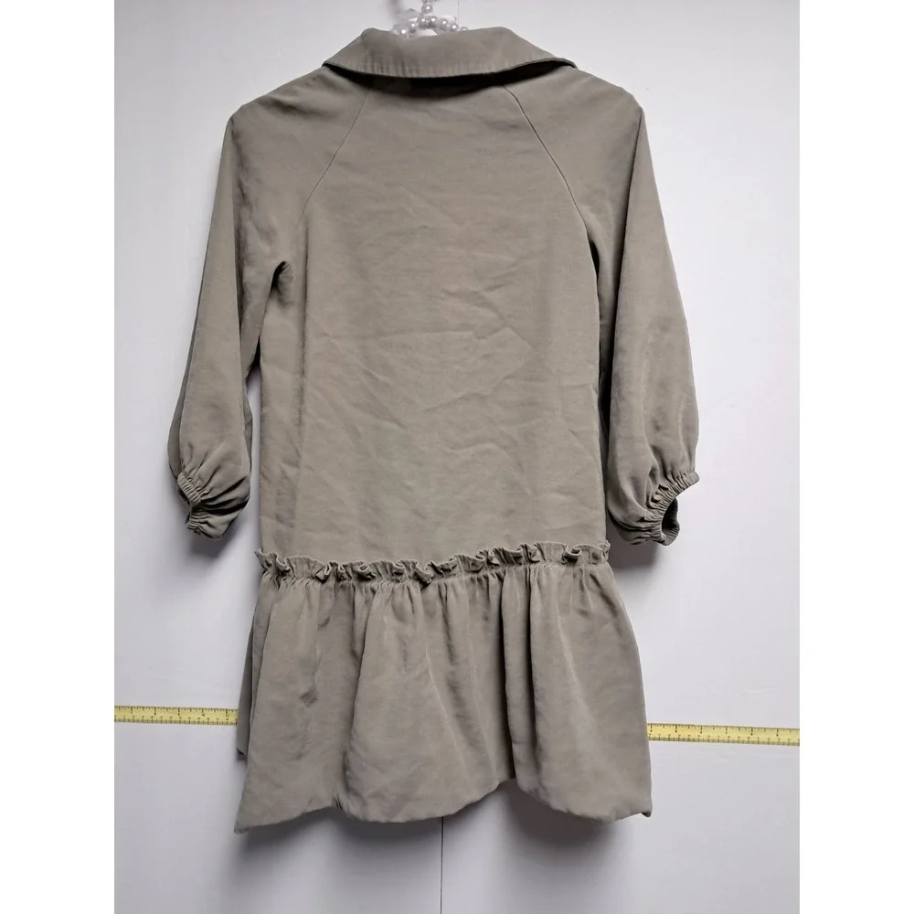 Zara Kids Classic Olive Green Classic Shirt Dress-Size‎ 9